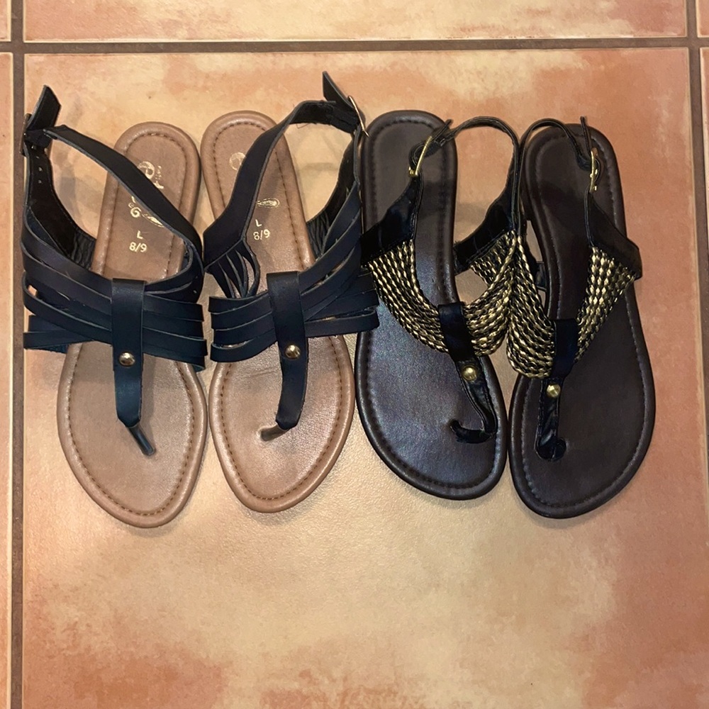 Rue 21 sandals 2 pair size L 8/9